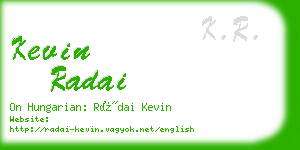 kevin radai business card